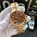 Citizen 8215 Omega Seamaster Aqua Terra 2-Tone Rose Gold Brown Dial Copy Watch